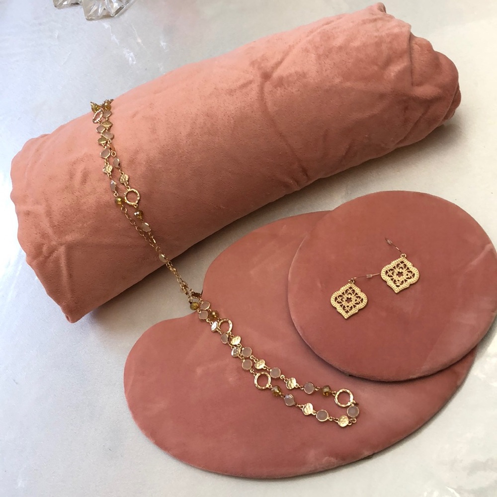 Jewelry Display Boards & Large Pink Velvet Cloth